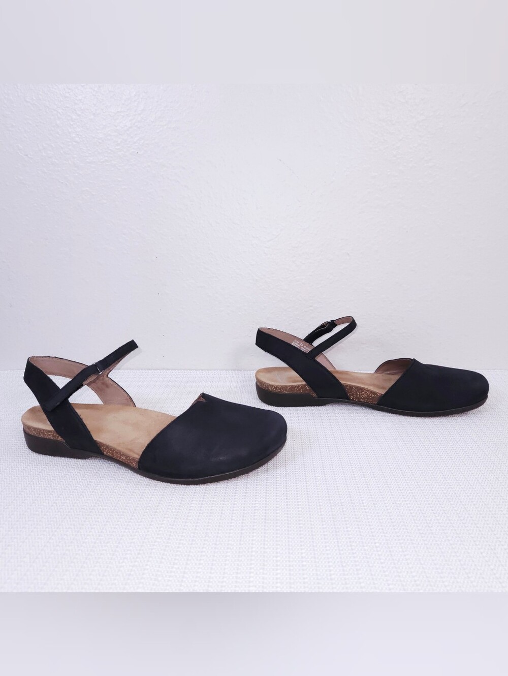 DANSKO Rowan Slingback Mary Jane Sandals Black Nubuck Flats EU 43 - Picture 2 of 9